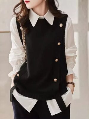 StyleCast Women Round Neck Sweater Vest