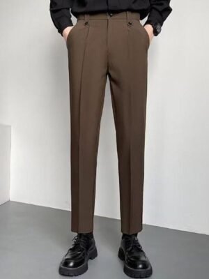 StyleCast x Revolte Men Mid-Rise Easy Wash Pleated Trousers