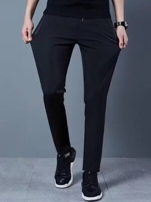 StyleCast x Revolte Men Slim Fit Easy Wash Pleated Chinos Trousers