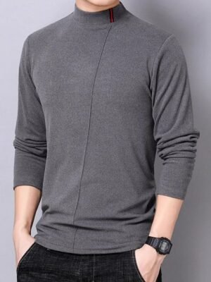 StyleCast x Revolte Men Solid High Neck Slim Fit T-shirt