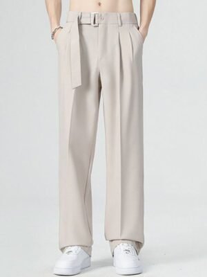 StyleCast x Revolte Men Straight Fit Easy Wash Formal Trousers