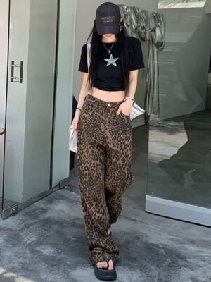StyleCast x Revolte Women Animal Printed Loose Fit Easy Wash Trousers