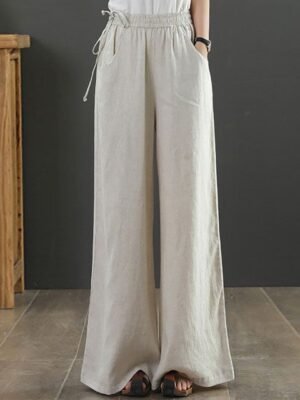 StyleCast x Revolte Women Loose Fit Easy Wash Wide Leg Trousers