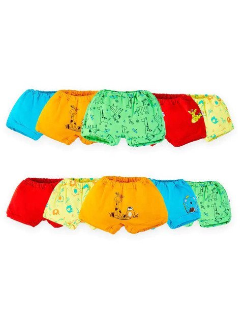 SuperBottoms Basic Pack of 10 Babies Kids Unisex Pure Cotton Bloomers Underwear