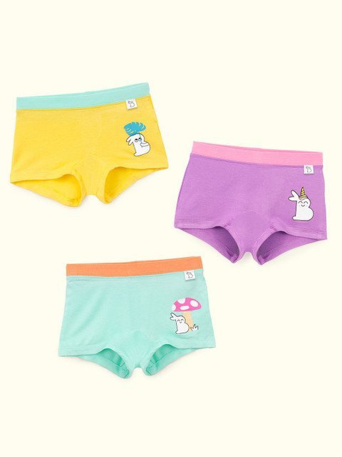 SuperBottoms Girls 3-Pcs Antimicrobial Boy Shorts Briefs UND-G-BS-NL-NM-UPR-4-6Y-3P