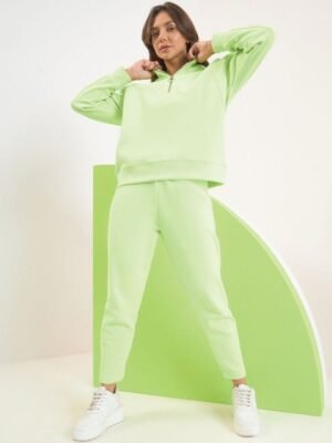 Sweet Dreams Women Mock Collar Long Sleeves Mid-Rise Tracksuits