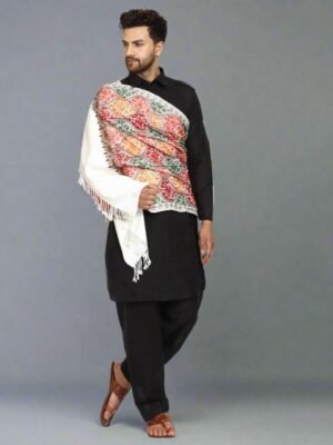 SWI Stylish Aari Embroidery Wool Shawl