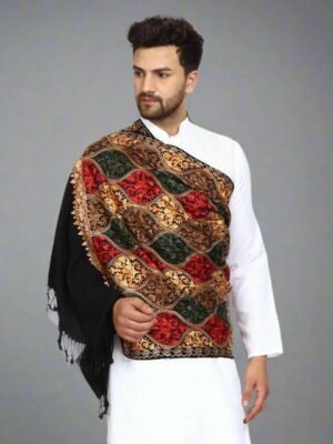 SWI Stylish Aari Embroidery Wool Shawl