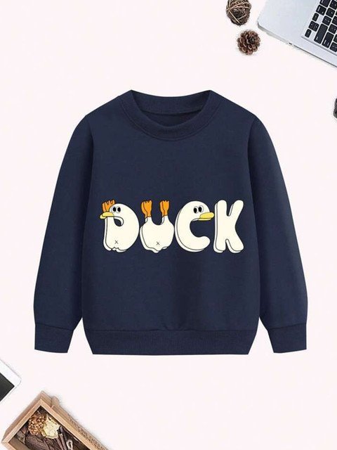 TABADTOD Kids Typography Printed Round Neck Pullover Sweatshirt