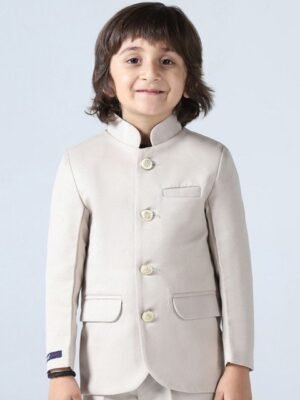 TAHVO Boys Comfort-Fit Bandhgala Party Blazer