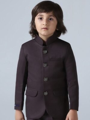 TAHVO Boys Comfort-Fit Bandhgala Party Blazer
