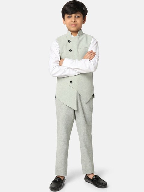 TAHVO Boys Single-Breasted Slim-Fit 3-Piece Suit