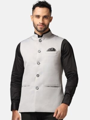 TAHVO Mandarin Collar Nehru Jacket