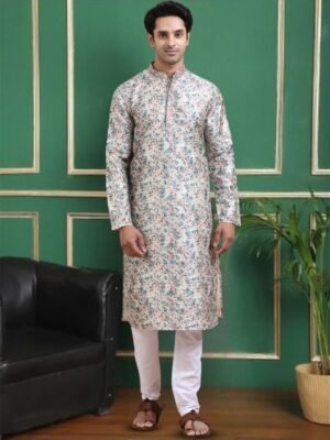TATTVA Men Regular Thread Work Kurta with Pyjamas