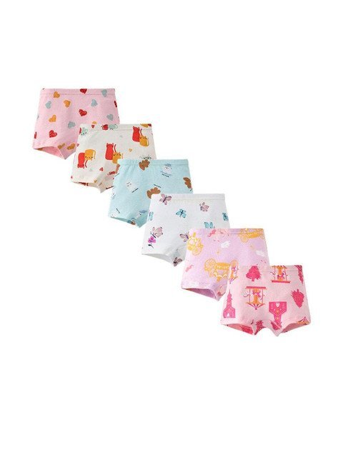 Teri Beri Set Of 6 Low-Rise Cotton Hipster Briefs