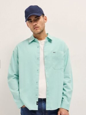 THE BEAR HOUSE Men Solid Spread Collar Relaxed Fit Shackets
