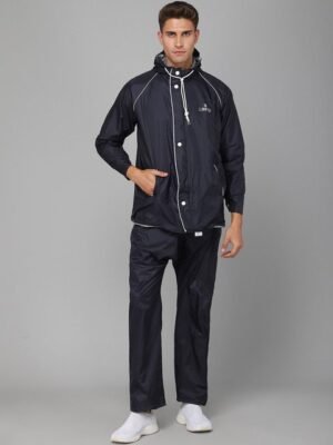 THE CLOWNFISH Captain Pro Blue Solid Waterproof Double Layer Raincoat