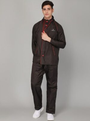 THE CLOWNFISH Captain Pro Brown Solid Rain Suit