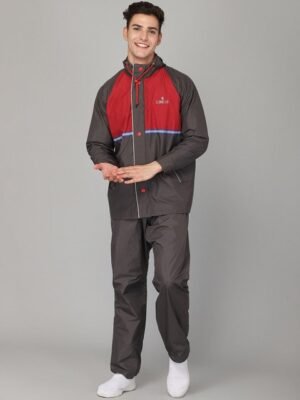 THE CLOWNFISH Christopher Men Grey Solid Waterproof Double Layer Raincoat