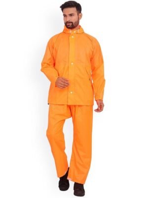 THE CLOWNFISH Classic Solid Waterproof Hooded Rain Suit