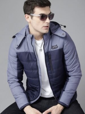 The Roadster Lifestyle Co. Colourblocked Hooded Padded Jacket