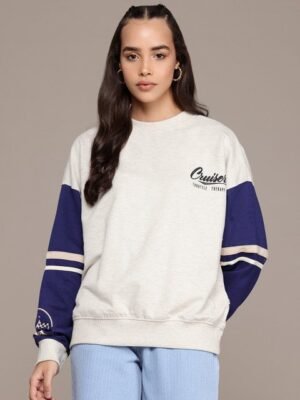 The Roadster Lifestyle Co. Contrast Sleeves Sweatshirt