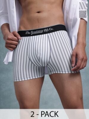 The Roadster Lifestyle Co Pack Of 2 Printed Mid Rise Trunks PACK OF 2-PV-Print-RO11-RO19-S
