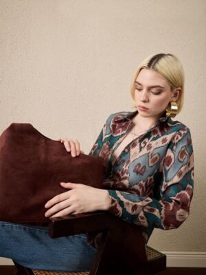 The Roadster Lifestyle Co. Women Abstract Printed Spread Collar Silk Casual Shirt
