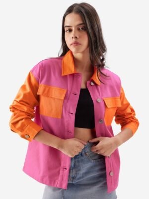 The Souled Store Colourblocked Oversized Opaque Casual Shirt