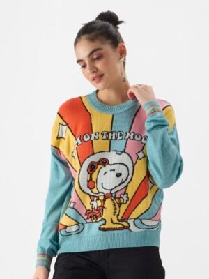The Souled Store Graphic Self Design Pullover
