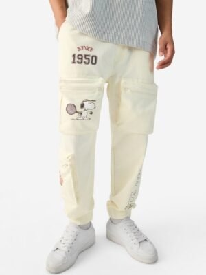 The Souled Store Men Printed Cotton Mid Rise Relaxed Fit Joggers