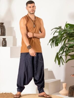 The Veshti Company Men Tribal Printed Loose Fit Cotton Harem Pants