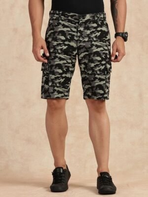 Thomas Scott Men Camouflage Printed Cargo Shorts
