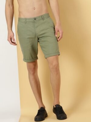 Thomas Scott Men Linen Cotton Slim Fit Shorts
