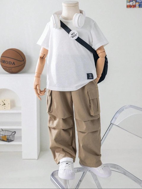 TIOR Boys Relaxed Loose Fit Cargos Trousers