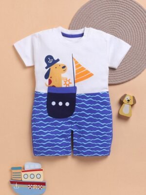 Toonyport Infants Printed Pure Cotton Round Neck Rompers