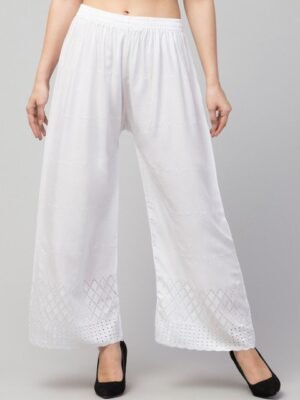 Trend Level Geometric Embroidered Palazzos