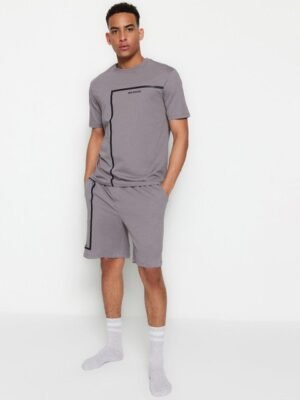 Trendyol Geometric Printed Pure Cotton T-shirt With Shorts