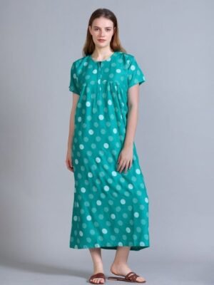 TRUDO Women Printed Pure Cotton Maxi Nightdress