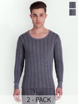 T.T. Elite Pack of 2 Striped Thermal Tops