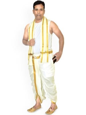 TUNI MANI Men Readymade Pocket Dhoti Pant With Towel