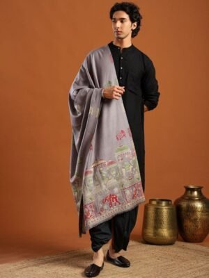 Tweedle Ethnic Motifs Woven Design Zari Shawl