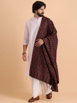 Tweedle Kashmiri Kani Floral Woven Design Acrylic Shawl