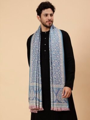 Tweedle Men Floral Woven Design Woollen Shawl
