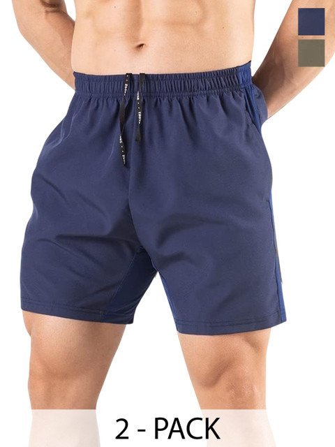 U360 Men Pack Of 2 Breathable Boxers - U360_Shorts_Combo_A_Navy&Olive_S