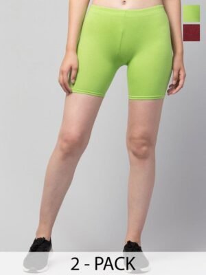 ULLAS Women Pack Of 2 Skinny Fit Cycling Sports Shorts