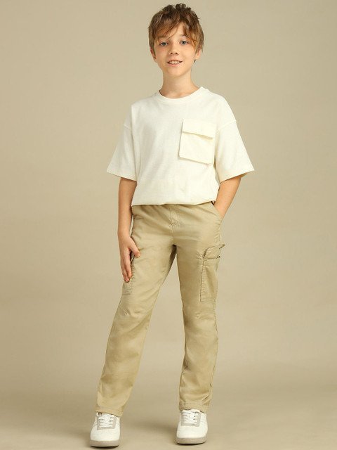 U.S. Polo Assn. Kids Boys Classic Regular Fit Mid-Rise Flat-Front Cargos