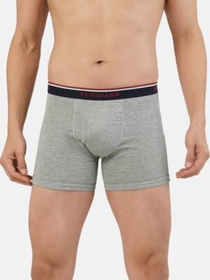 U.S. Polo Assn. Men Grey Solid Cotton Trunk I667-003-P1