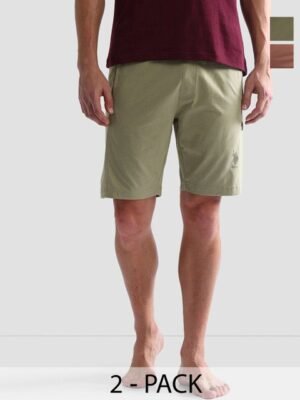 U.S. Polo Assn. Pack of 2 Mid Rise Lightweight Lounge Shorts