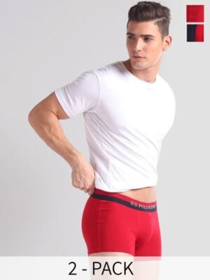 U.S. Polo Assn. Pack Of 2 Mid-Rise Moisture-Wicking Trunks OET02-NR0-P2